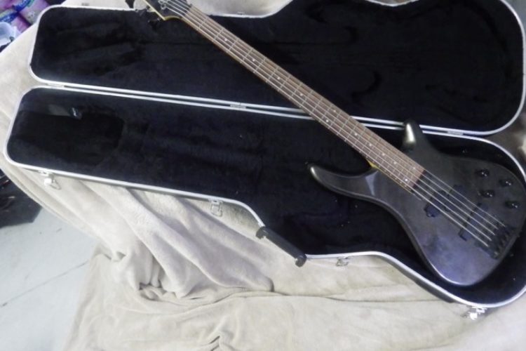 5 string Peavey Guitar with hard case 5 string Peavey Guitar with hard case