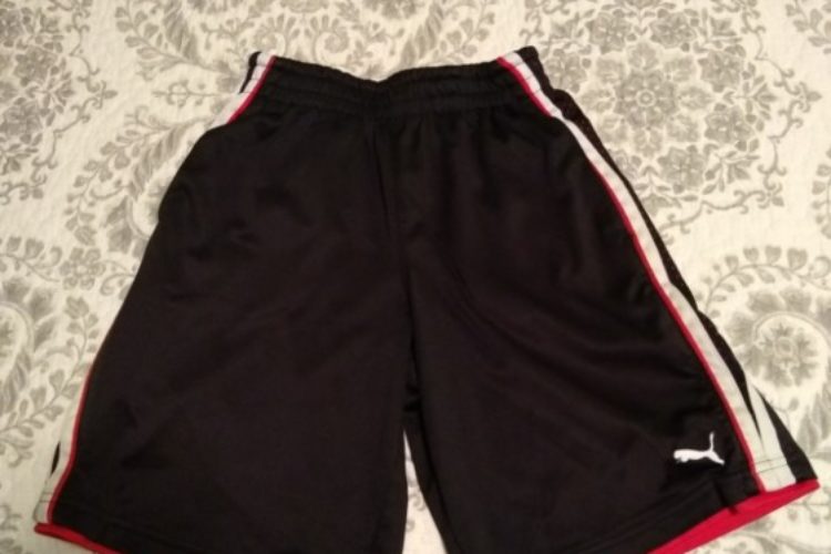 Black Puma Shorts -front Black Puma Shorts -front