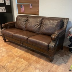 leather sofa front