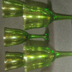 green glass cordial glasses