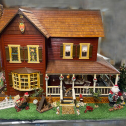 front of dollhouse