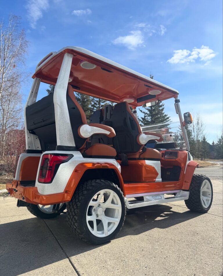 Full golf cart transformation!This cart received a complete new paint job, finished in bright wh (5)