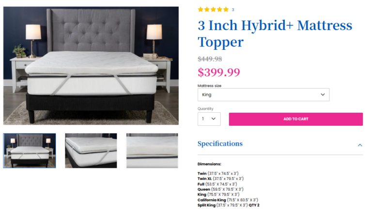 mypillow 3 inch Hybrid Mattress Topper